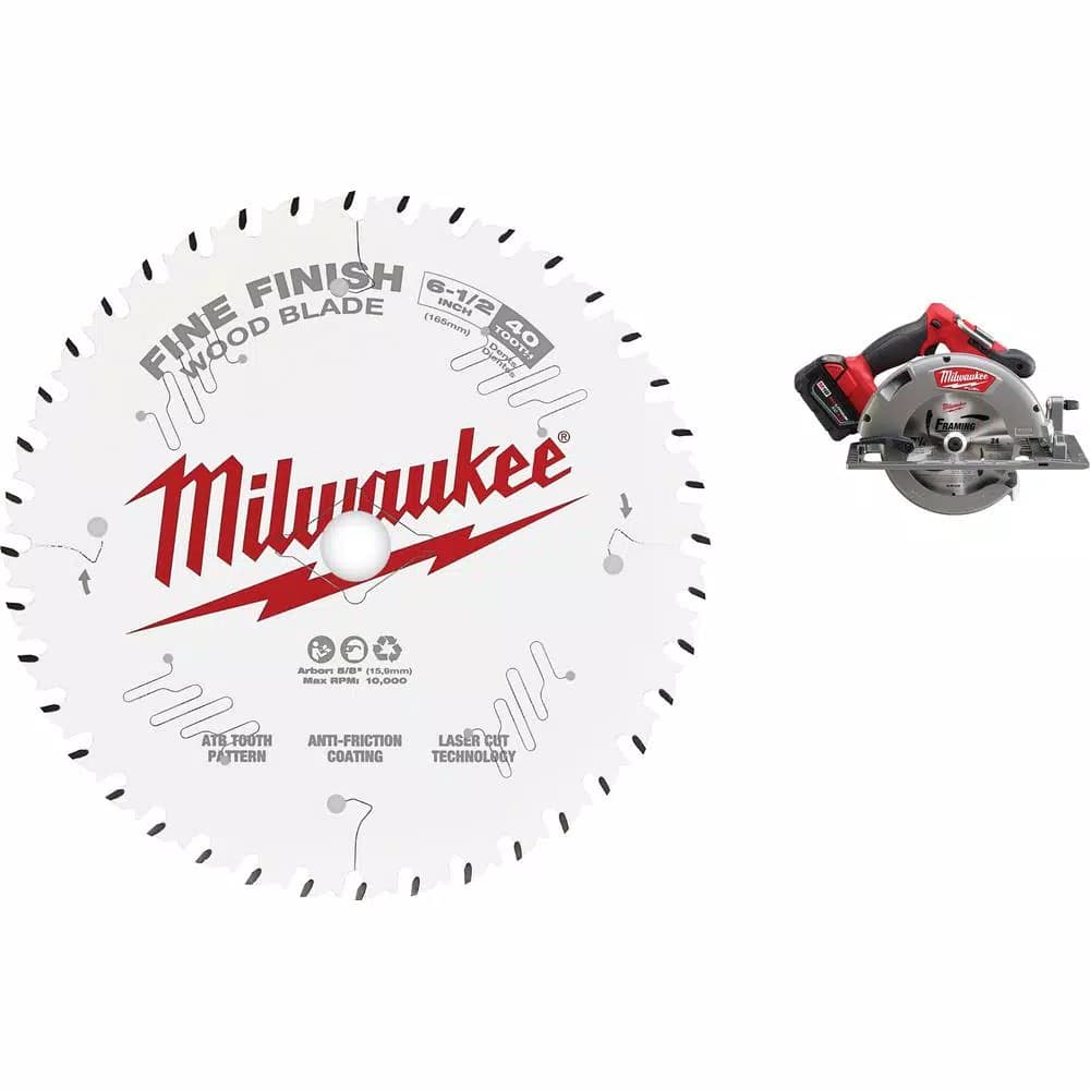 Milwaukee 6-1/2 in. 40-Tooth Fine Finish Circular Saw Blade