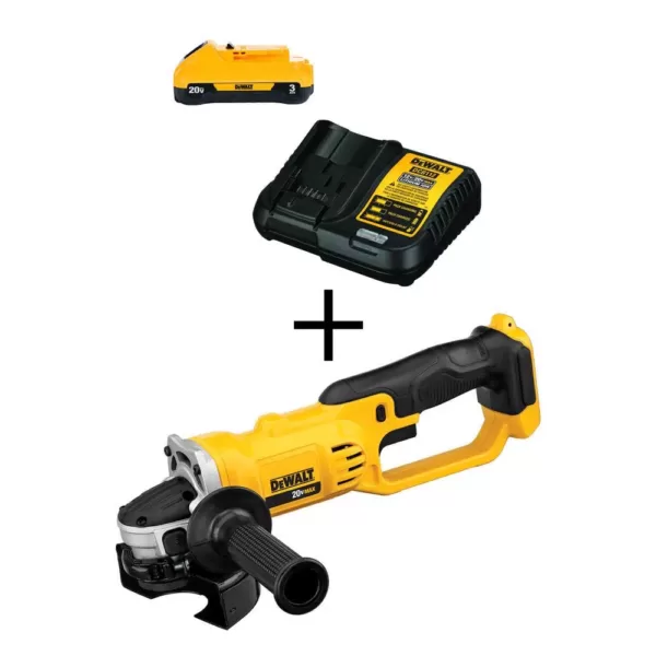 DEWALT 20-Volt MAX Cordless 4-1/2 in. to 5 in. Grinder, (1) 20-Volt 3.0Ah Battery & Charger