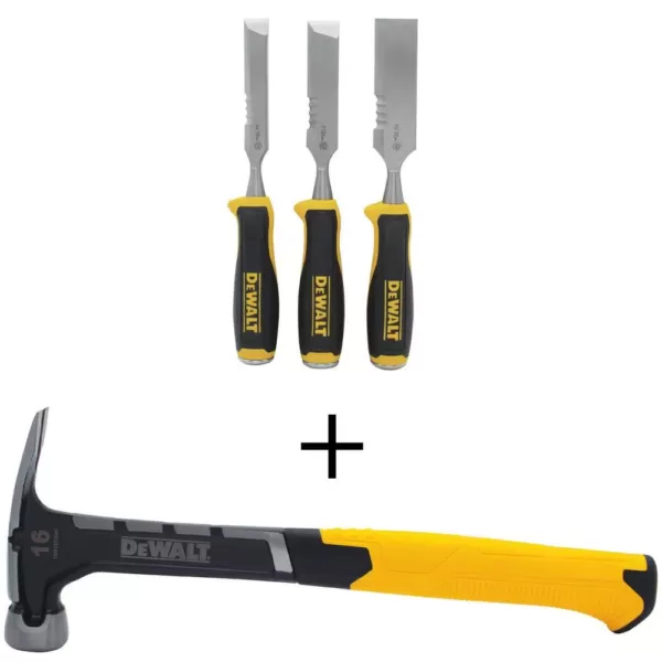 DEWALT Side Strike Chisel Set and 16 oz. Hammer (3-Piece)