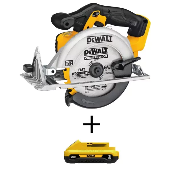 DEWALT 20-Volt MAX Cordless 6-1/2 in. Circular Saw with (1) 20-Volt Battery 3.0Ah