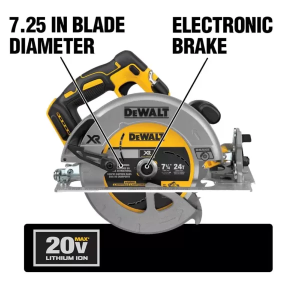 DEWALT 20-Volt MAX XR Cordless Brushless 7-1/4 in. Circular Saw with (1) 20-Volt Battery 3.0Ah & Charger