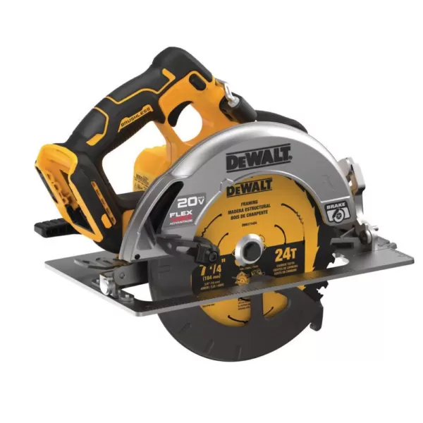 DEWALT 20-Volt MAX Cordless Brushless 7-1/4 in. Circular Saw with FLEXVOLT ADVANTAGE (Tool Only)