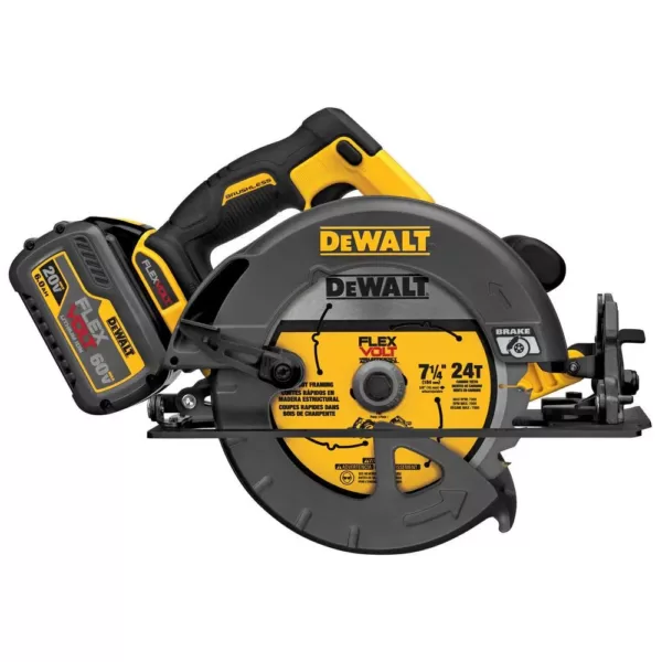 DEWALT FLEXVOLT 60-Volt MAX Cordless Brushless 7-1/4 in. Circular Saw, (2) FLEXVOLT 6.0Ah Batteries & Hammer Drill/Driver