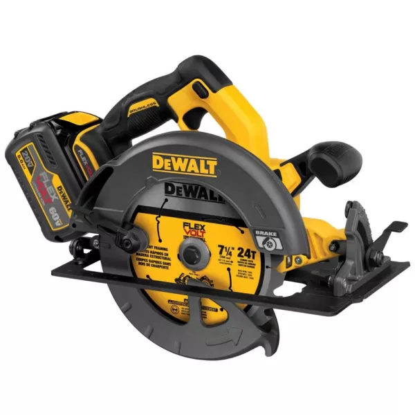 DEWALT FLEXVOLT 60-Volt MAX Cordless Brushless 7-1/4 in. Circular Saw, (2) FLEXVOLT 6.0Ah Batteries & 1/2 in. Impact Wrench