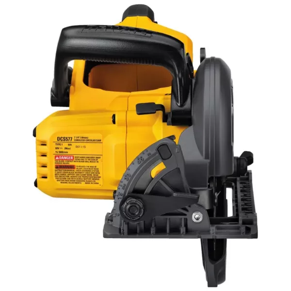 DEWALT FLEXVOLT 60-Volt MAX Cordless Brushless 7-1/4 in. Wormdrive Style Circular Saw with (1) FLEXVOLT 6.0Ah Battery