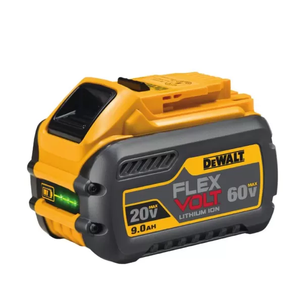 DEWALT FLEXVOLT 60-Volt MAX Cordless Brushless 7-1/4 in. Circular Saw with Brake, (1) FLEXVOLT 9.0Ah Battery & Impact Wrench