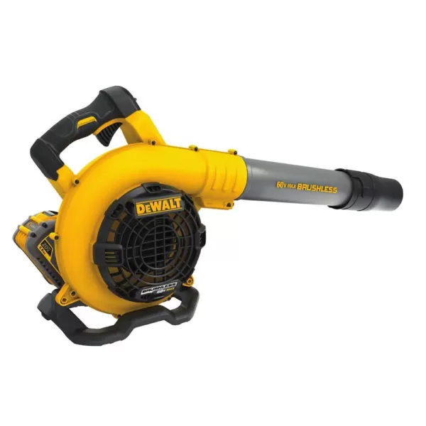 DEWALT 129 MPH 423 CFM 60V MAX Cordless FLEXVOLT Handheld Leaf Blower, (2) 3.0Ah Batteries & Charger w/ Bonus 16 in. Chain Saw