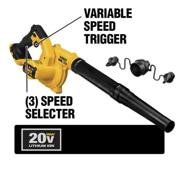 DEWALT 20-Volt MAX Cordless Compact Jobsite Blower 135 MPH 100 CFM (Tool-Only)