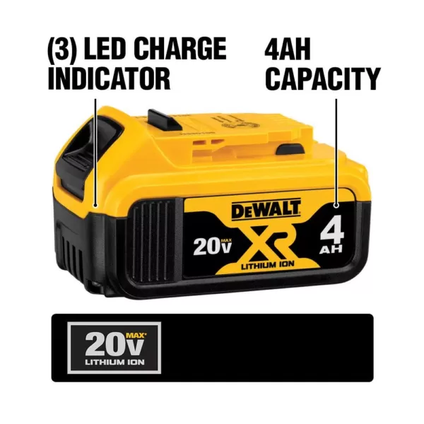 DEWALT 20-Volt MAX Cordless Compact Jobsite Blower 135 MPH 100 CFM with (1) 20-Volt 4.0Ah Battery