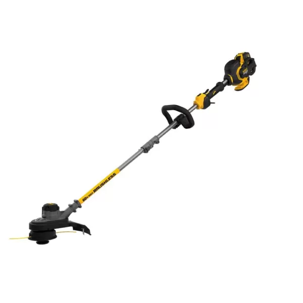 DEWALT 15 in. 60V MAX Lithium Ion Cordless FLEXVOLT Brushless String Grass Trimmer w/ (2) 3.0Ah Batteries and Charger Included