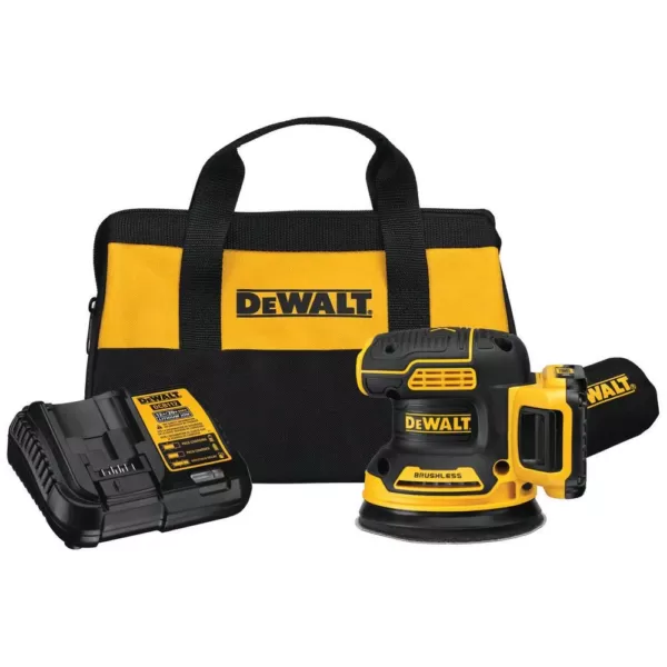 DEWALT 20-Volt MAX XR Cordless Brushless 5 in. Random Orbital Sander with (1) 20-Volt Battery 2.0Ah & Charger