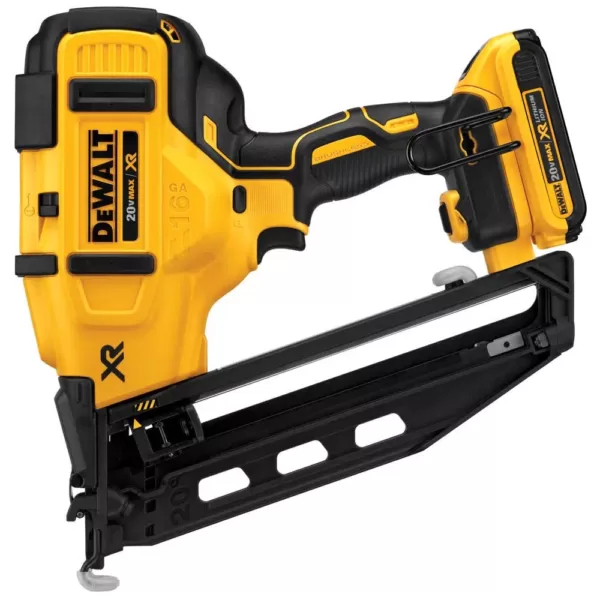 DEWALT 20-Volt MAX 16-Gauge Cordless Angled Nailer Kit with Bonus Bare 20-Volt MAX 1/4 in. Cordless Impact Driver