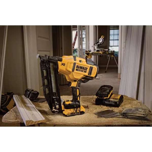 DEWALT 20-Volt Max 16-Gauge Cordless Angled Finish Nailer Kit with Bonus Lithium-Ion Compact Battery Pack 2.0Ah