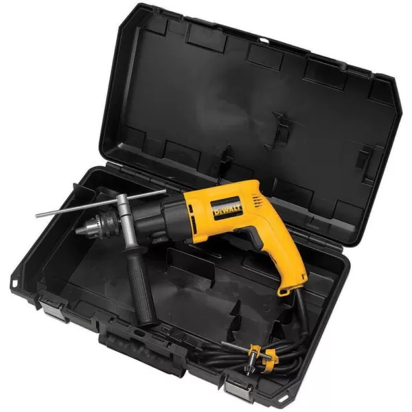 DEWALT 7.8 Amp 1/2 in. Variable Speed Reversing Dual-Range Hammer Drill with kit box