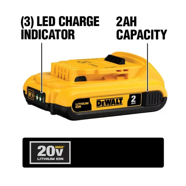 DEWALT 20-Volt MAX Lithium-Ion Cordless 1/4 in. Impact Driver (Tool-Only) with 20-Volt MAX Compact Li-Ion 3.0 Ah Battery Pack