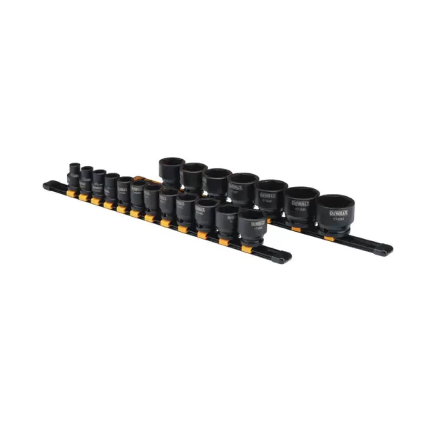 DEWALT 1/2 in. Drive SAE Impact Socket Set (19-Piece)