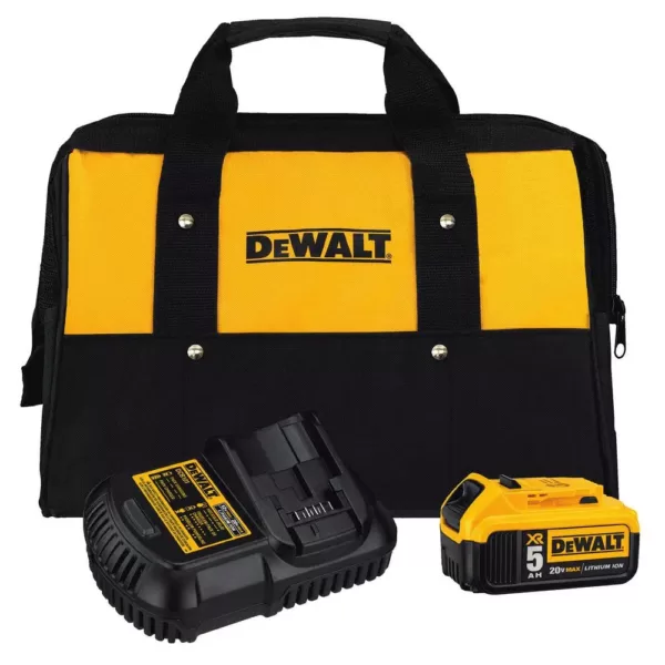 DEWALT 20-Volt MAX XR Cordless Brushless 1/2 in. Mid-Range Impact Wrench Detent Pin Anvil, (1) 20-Volt 5.0Ah Battery & Charger