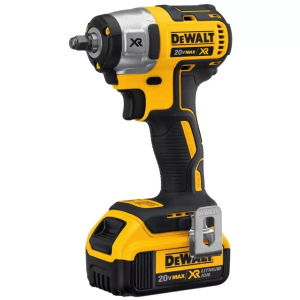 DEWALT 20-Volt MAX XR Cordless Brushless 3/8 in. Compact Impact Wrench, (2) 20-Volt 4.0Ah Batteries & Reciprocating Saw