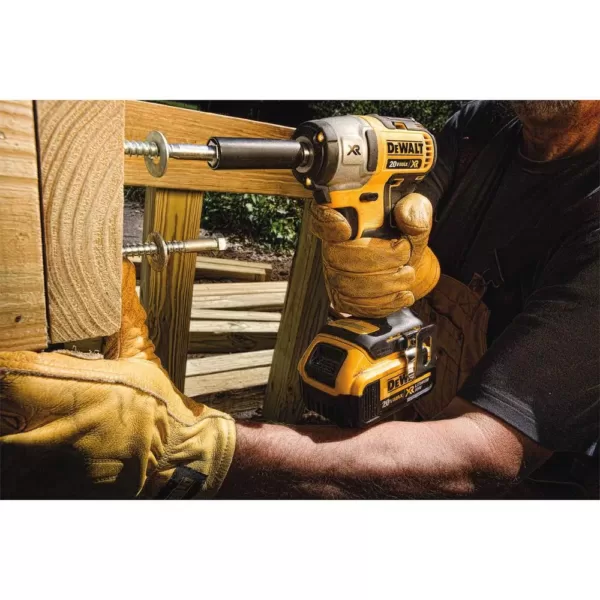 DEWALT 20-Volt MAX XR Cordless Brushless 3/8 in. Compact Impact Wrench, (2) 20-Volt 4.0Ah Batteries & Mech Tool Set (142-Piece)