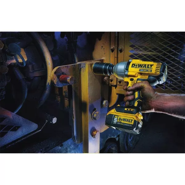 DEWALT 20-Volt MAX XR Cordless Brushless 1/2 in. High Torque Impact Wrench with Detent Pin Anvil, (1) 20-Volt 5.0Ah Battery