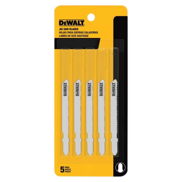 DEWALT 3 In. 24 TPI Thin Metal Cutting Jig Saw Blade Bi-Metal T-Shank (5 Pack)