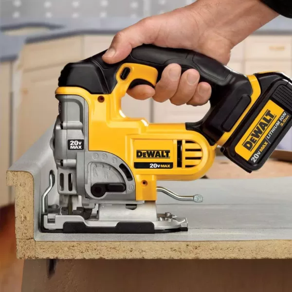 DEWALT 20-Volt MAX Cordless Jig Saw (Tool-Only) with General Purpose T-Shank Jig Saw Blade Set (10-Pack)