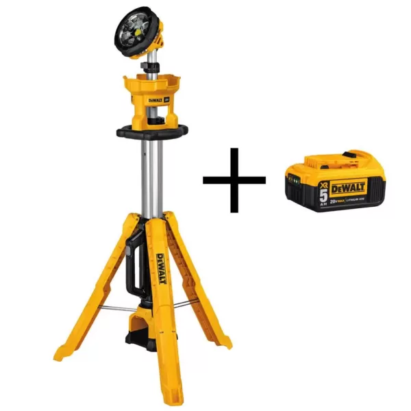 DEWALT 20-Volt MAX 3000-Lumen Tripod Light with (1) 20-Volt Battery 5.0Ah