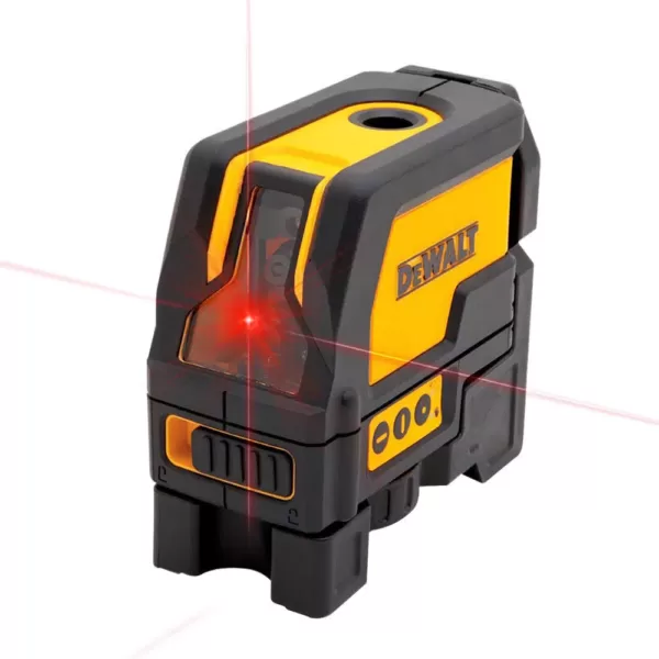 DEWALT 165 ft. Red Self-Leveling Cross-Line and Plumb Spot Laser Level with (3) AAA Batteries & Case