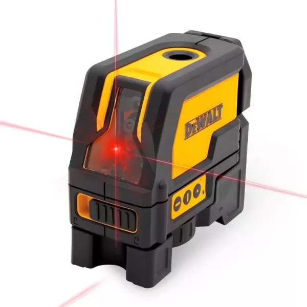 DEWALT 165 ft. Red Self-Leveling Cross-Line and Plumb Spot Laser Level with (3) AAA Batteries & Case