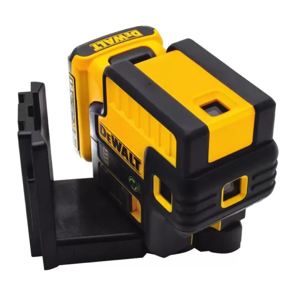 DEWALT 12-Volt MAX Lithium-Ion 100 ft. Green Self-Leveling 5-Spot Beam Laser with Battery 2Ah, Charger, & TSTAK Case