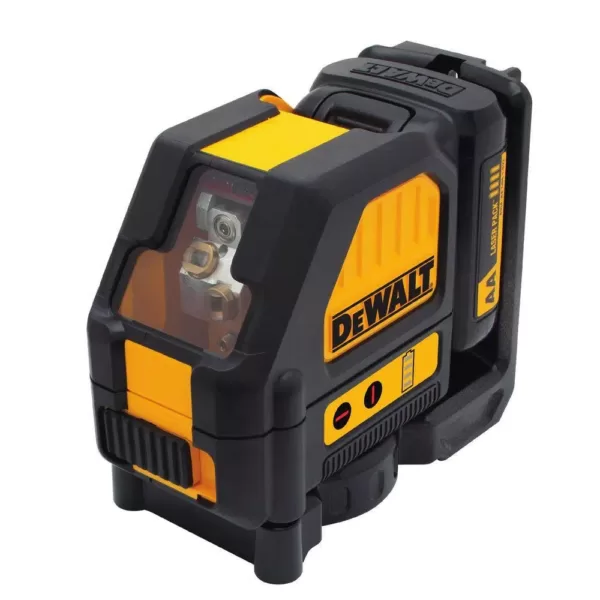 DEWALT 12-Volt MAX Lithium-Ion 165 ft. Red Self-Leveling Cross-Line Laser Level with (AA) Starter Kit & Case