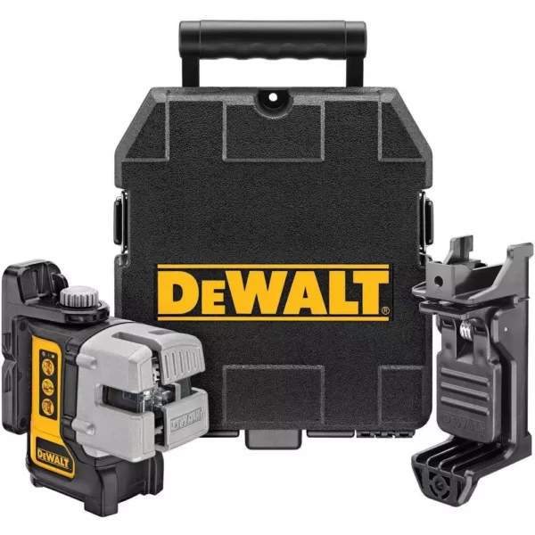 DEWALT 50 ft. & 165 ft. Red Self-Leveling 3-Beam Cross Line Laser Level with (4) AA Batteries & Case