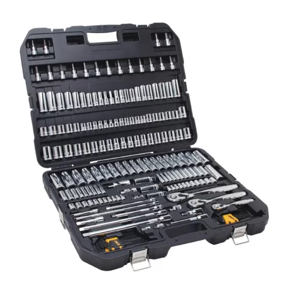 DEWALT Chrome Vanadium Mechanics Tool Set (192-Piece) with Compound Pliers Set (3-Piece)