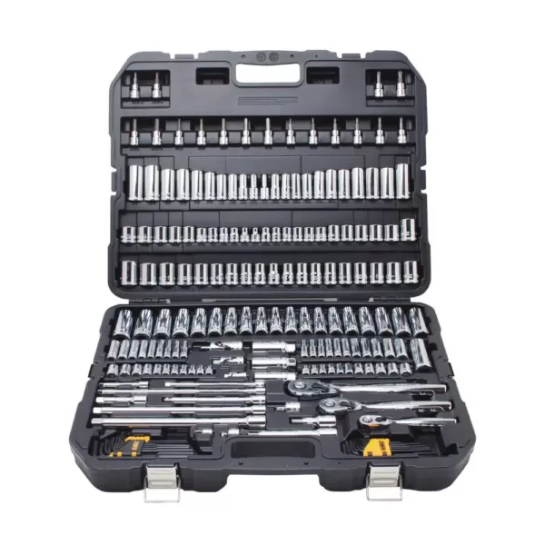 DEWALT Chrome Vanadium Mechanics Tool Set (192-Piece) with Compound Pliers Set (3-Piece)