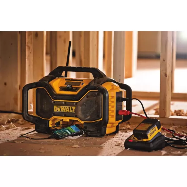 DEWALT FLEXVOLT 120-Volt MAX Cordless Brushless 12 in. Miter Saw with AC Adapter, (2) FLEXVOLT 6.0Ah Batteries & Radio