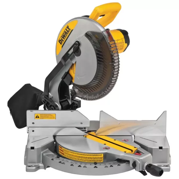 DEWALT 15 Amp Corded 12 in. Compound Single Bevel Miter Saw with Heavy-Duty Work Stand