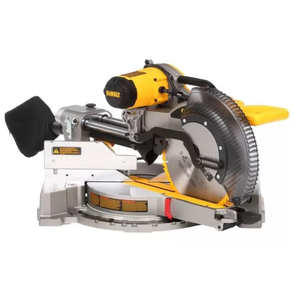 DEWALT 15 Amp Corded 12 in. Double Bevel Sliding Compound Miter Saw with XPS technology, Blade Wrench & Material Clamp