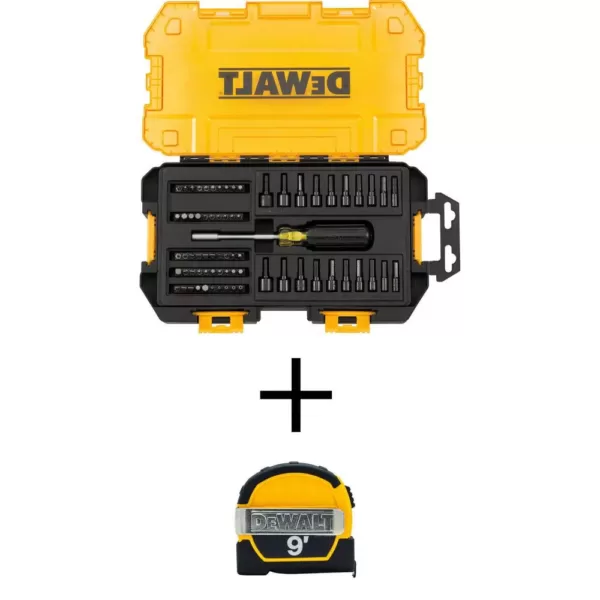 DEWALT 1/4 in. Multi-Bit and Nut Driver Set (70-Piece) with Bonus 9 ft. x 1/2 in. Pocket Tape Measure with Magnetic Back