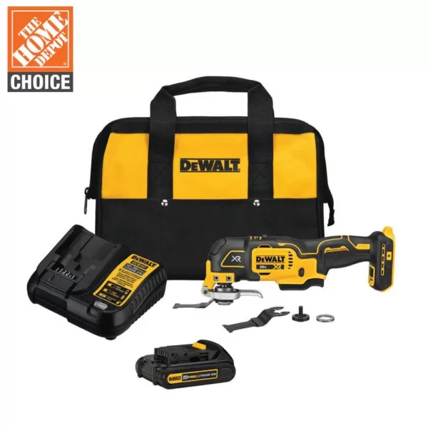 DEWALT 20-Volt MAX XR Cordless Brushless 3-Speed Oscillating Multi-Tool with (1) 20-Volt 1.5Ah Battery & Charger