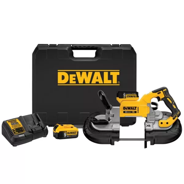 DEWALT 20-Volt MAX XR Cordless Brushless Deep Cut Band Saw with (3) 20-Volt Batteries 5.0Ah & Charger