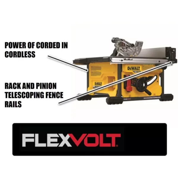 DEWALT FLEXVOLT 60-Volt MAX  Cordless Brushless 8-1/4 in. Table Saw Kit (Tool-Only)