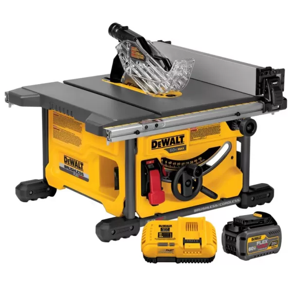 DEWALT FLEXVOLT 60-Volt MAX  Cordless Brushless 8-1/4 in. Table Saw Kit, (1) FLEXVOLT 6.0Ah & (1) FLEXVOLT 9.0Ah Battery