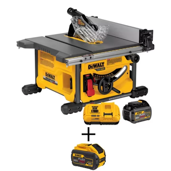 DEWALT FLEXVOLT 60-Volt MAX  Cordless Brushless 8-1/4 in. Table Saw Kit, (1) FLEXVOLT 6.0Ah & (1) FLEXVOLT 9.0Ah Battery