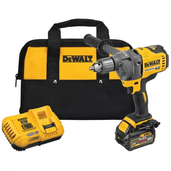 DEWALT FLEXVOLT 60-Volt MAX Cordless Brushless 1/2 in. Mixer/Drill with E-Clutch & (1) FLEXVOLT 6.0Ah Battery