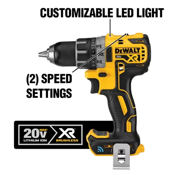 DEWALT 20-Volt MAX XR with Tool Connect Cordless Brushless 1/2 in. Compact Drill/Driver (Tool Only)