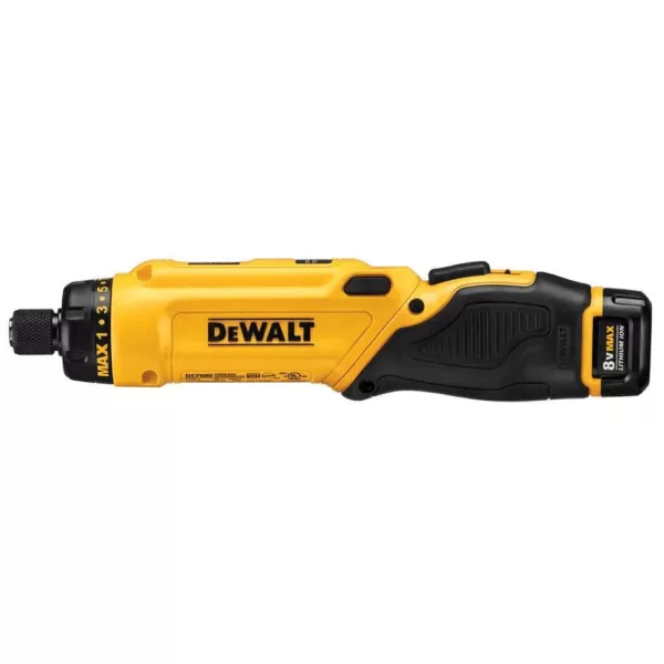 DEWALT 8-Volt MAX Cordless Gyroscopic Screwdriver with Adjustable Handle, (1) 1.0Ah Battery, Charger & Bag