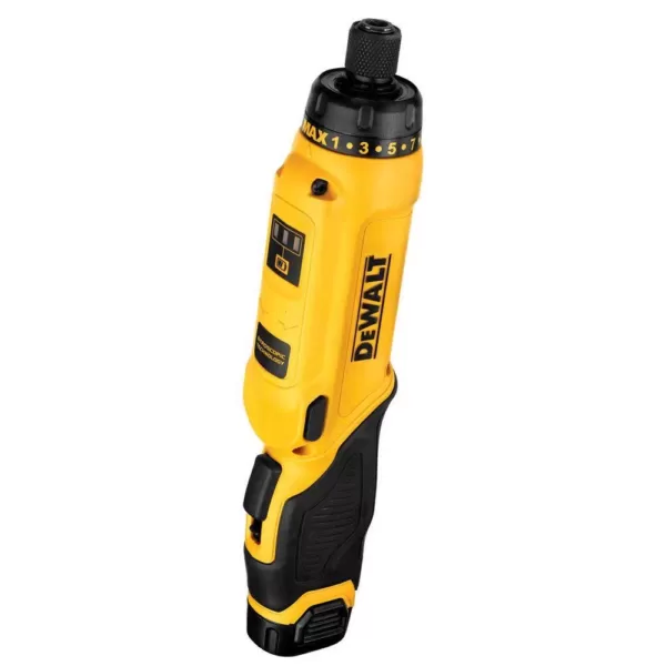 DEWALT 8-Volt MAX Cordless Gyroscopic Screwdriver with Adjustable Handle, (1) 1.0Ah Battery, Charger & Bag