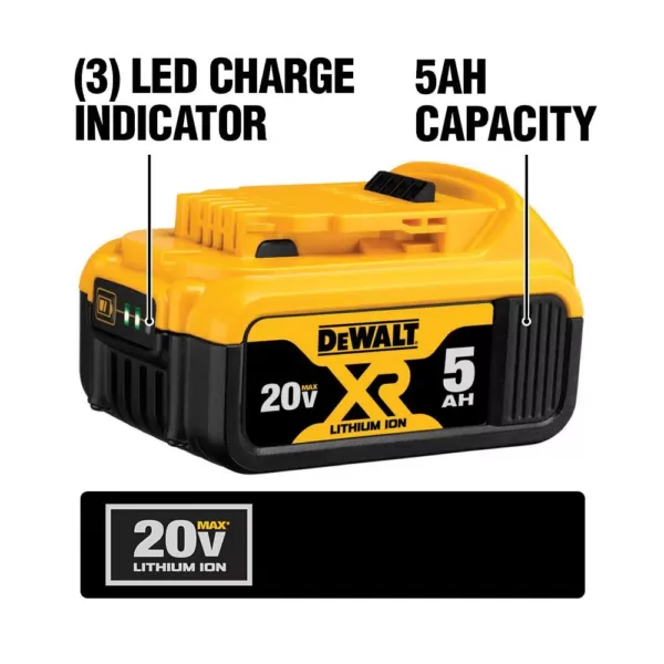 DEWALT 20-Volt MAX XR Premium Lithium-Ion 5.0Ah Battery Pack (6-Pack)