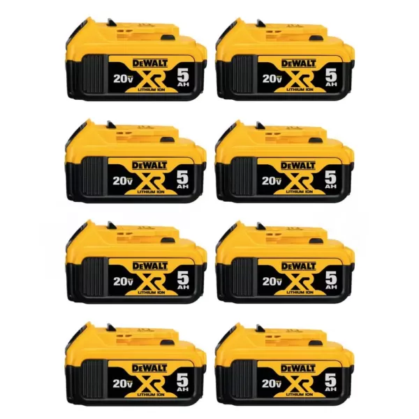 DEWALT 20-Volt MAX XR Premium Lithium-Ion 5.0Ah Battery Pack (8-Pack)