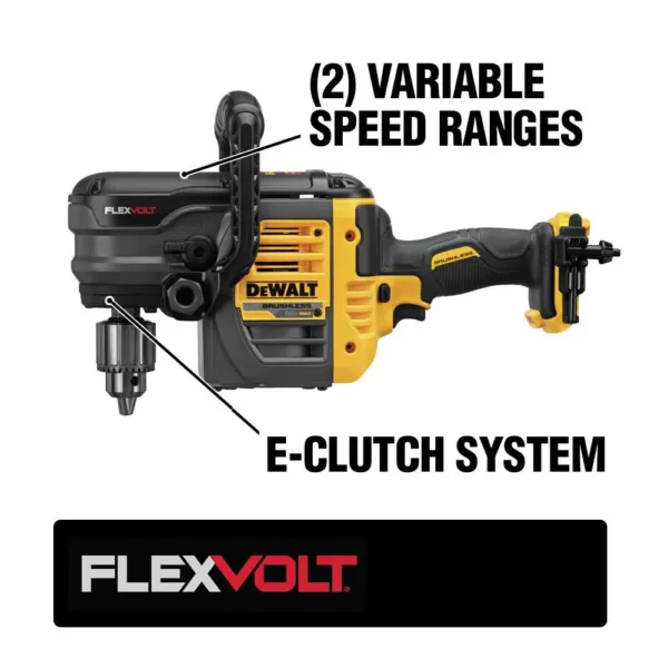 DEWALT FLEXVOLT 60-Volt MAX Cordless Brushless 1/2 in. Stud & Joist Drill, (2) FLEXVOLT 6.0Ah Batteries & Reciproacting Saw